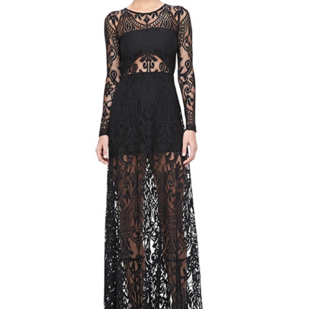 Alexis Marisol Sheer Lace Long sleeve Gown